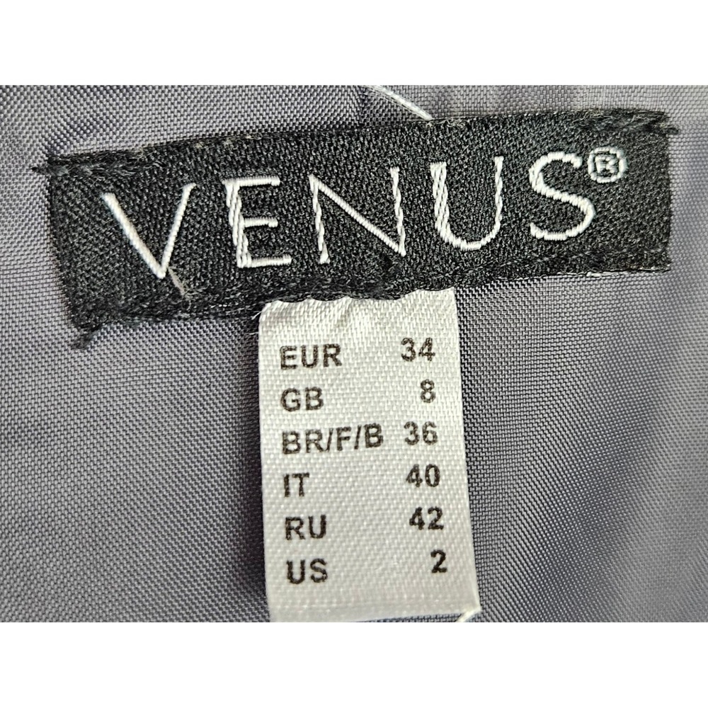 Venus Gray Double Breasted Blazer Dress Short Sleeve Tailored Career Mini Sz 2 - Picture 4 of 6